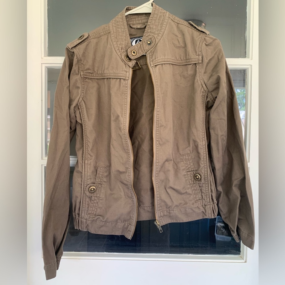 Volcom brown jacket women’s zip up Medium Lovin Phoebe
